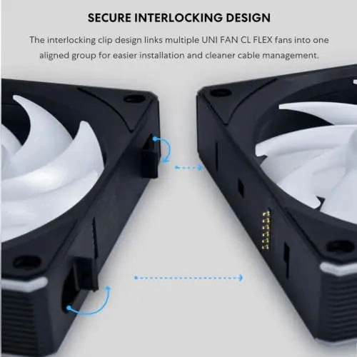 Lian Li UNI Fan CL Flex Wireless ARGB 120mm Reverse Blade Triple Pack Cabinet Fan